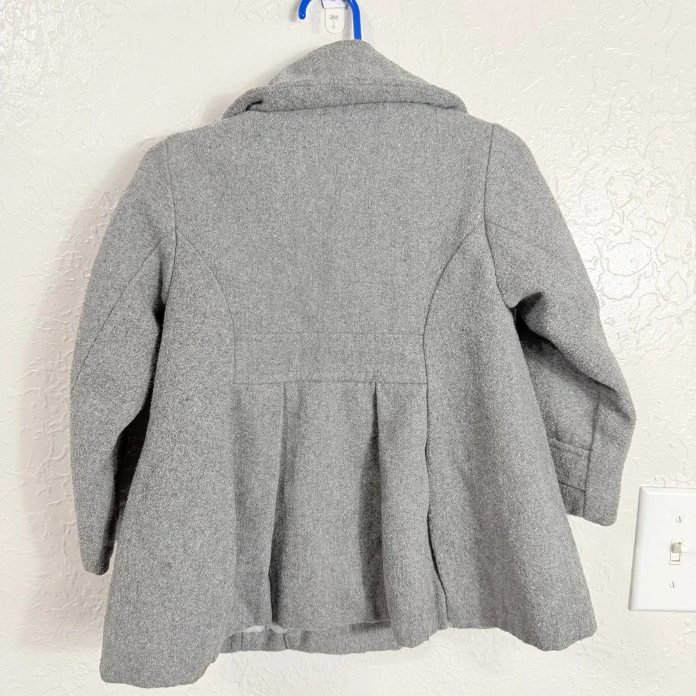Old Navy Girls Gray Wool Blend Double Breasted Pea Coat Jacket Size 2T